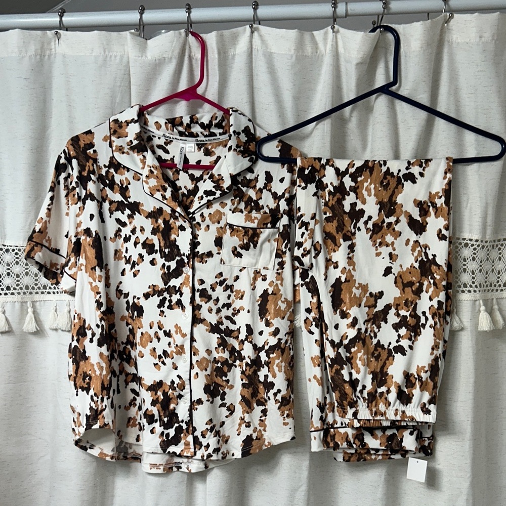 Flora Nikrooz Brown and White Animal Print Top